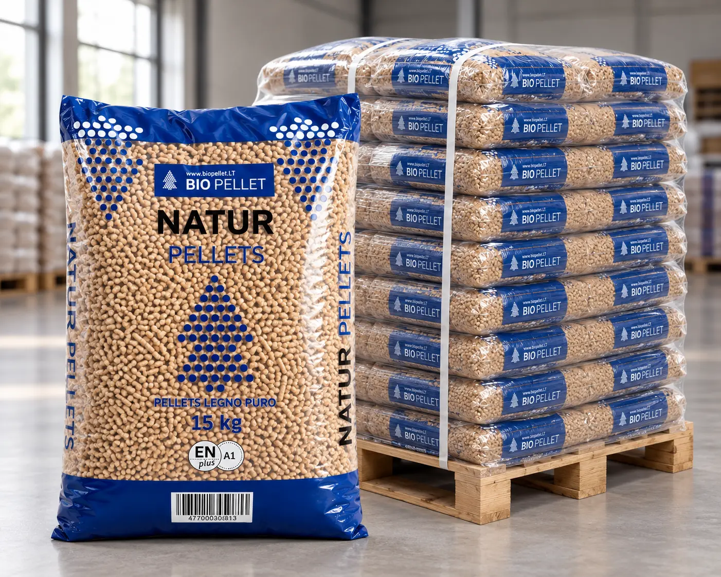 pellet natur new Pellet drzewny sosnowy Natur Pellet 6mm paleta 975kg - obrazek 1